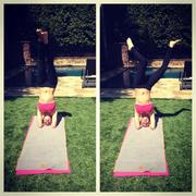 Kaley Cuoco - doing some yoga in a Twitpic 04/02/13